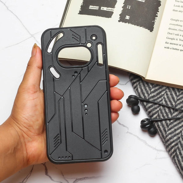 Cyber Engraved logo silicon Case for Nothing Phone 2A - The Hatke