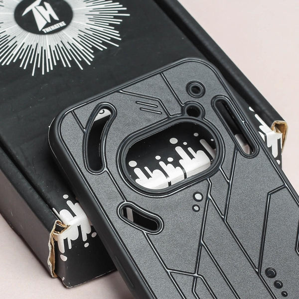 Cyber Engraved logo silicon Case for Nothing Phone 2A - The Hatke