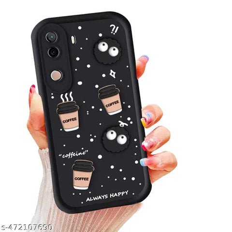 Black COFFEE (ALWAYS HAPPY) Silicone case for Vivo V40E