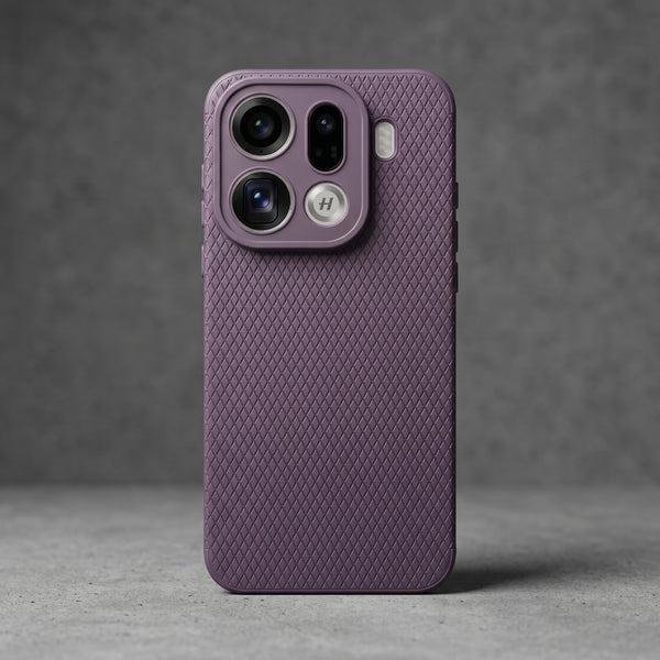 Deep Purple Line Wave Silicone Case for Oppo Find X9 Pro