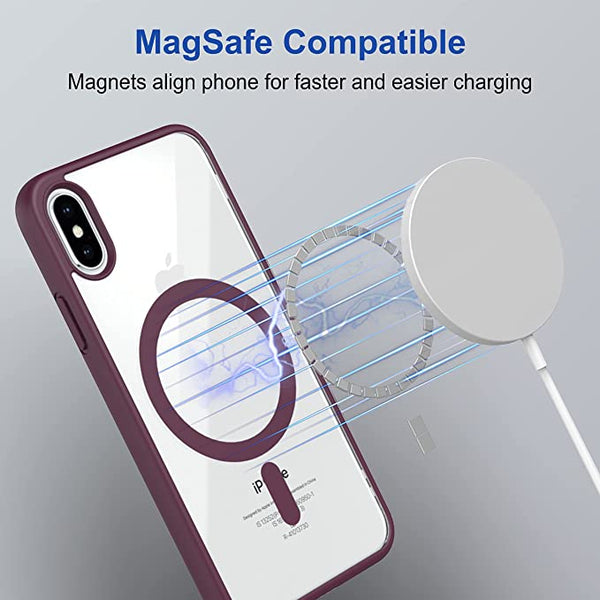 Wine MagSafe Clear Transparent Silicone case for Apple iphone X/xs