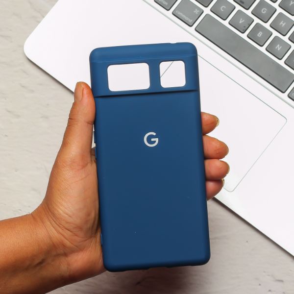 Dark Blue Camera Original Silicone case for Google Pixel 6 - The Hatke