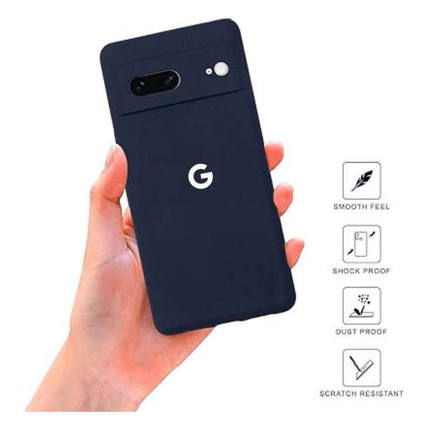 Dark Blue Camera Original Silicone case for Google Pixel 7 - The Hatke