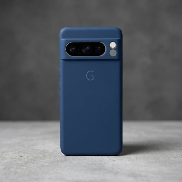 Dark Blue Camera Original Silicone case for Google Pixel 8 Pro - The Hatke