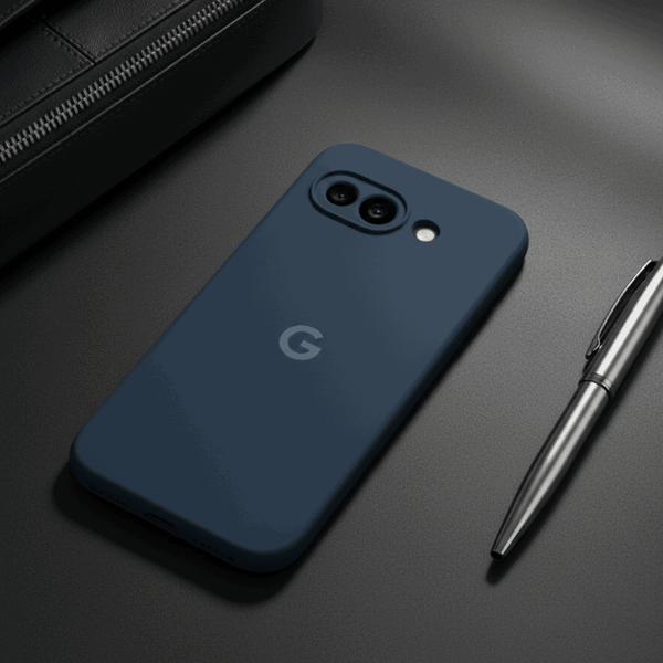 Dark blue Camera Original Silicone case for Google Pixel 9a - The Hatke