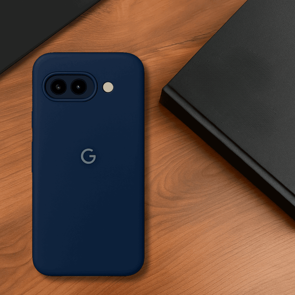 Dark blue Camera Original Silicone case for Google Pixel 9a - The Hatke