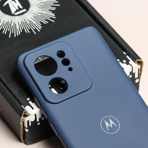 Dark Blue Camera Original Silicone case for Motorola Edge 40 - The Hatke