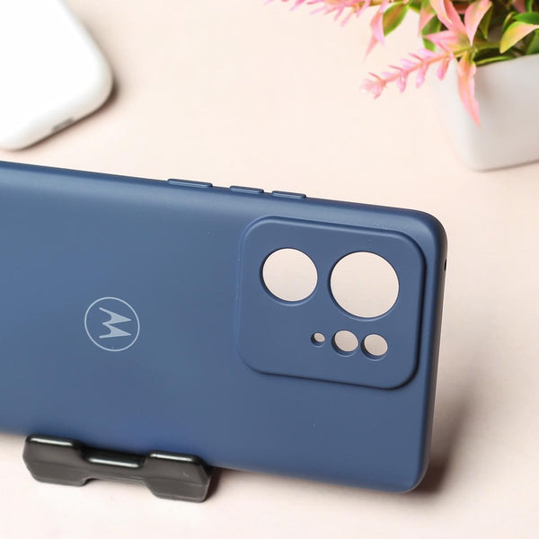 Dark Blue Camera Original Silicone case for Motorola Edge 40 - The Hatke