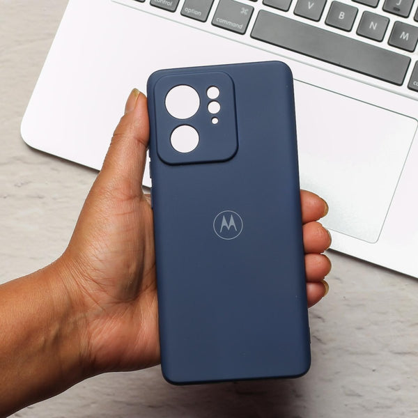 Dark Blue Camera Original Silicone case for Motorola Edge 40 - The Hatke