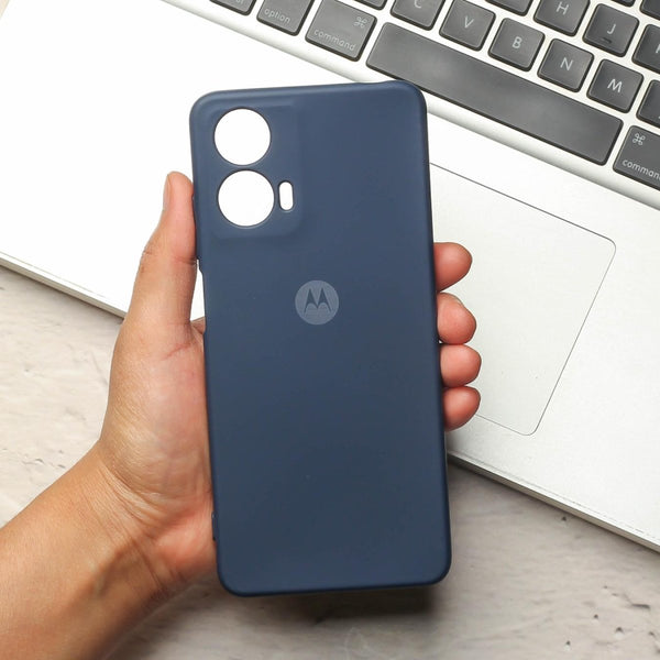 Dark Blue Camera Original Silicone case for Motorola Edge 50 Fusion - The Hatke