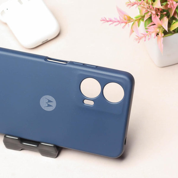 Dark Blue Camera Original Silicone case for Motorola Edge 50 Fusion - The Hatke