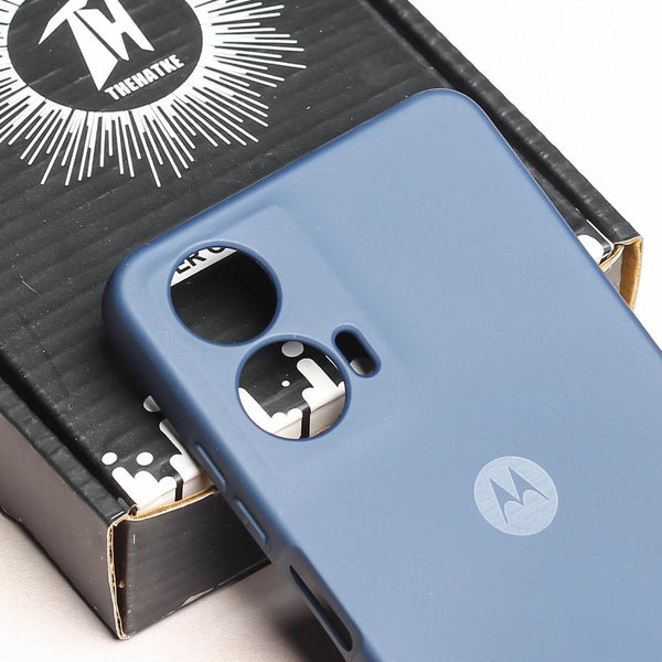 Dark Blue Camera Original Silicone case for Motorola Edge 50 Fusion - The Hatke