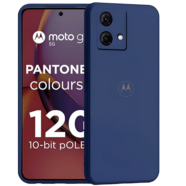 Dark Blue Camera Original Silicone case for Motorola G84 - The Hatke