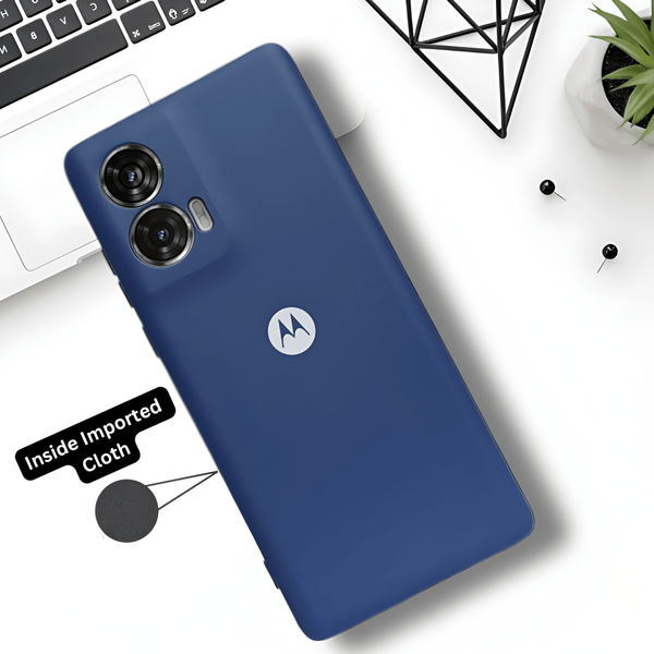 Dark Blue Camera Original Silicone case for Motorola G85 - The Hatke