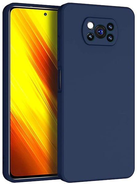 Dark Blue Camera Original Silicone Case for Poco X3 - The Hatke