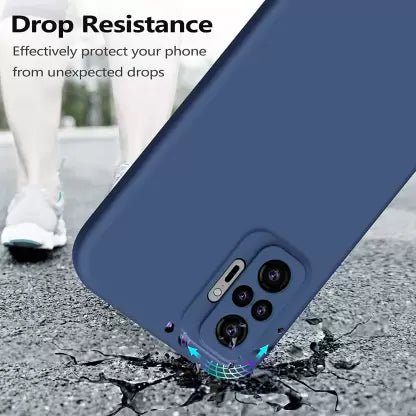 Dark Blue Camera Original Silicone Case for Redmi Note 10 Pro - The Hatke