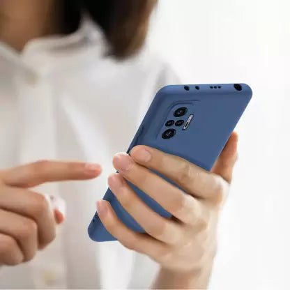 Dark Blue Camera Original Silicone Case for Redmi Note 10 Pro - The Hatke