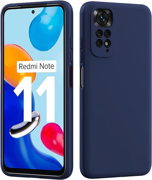 Dark Blue Camera Original Silicone Case for Redmi Note 11 - The Hatke