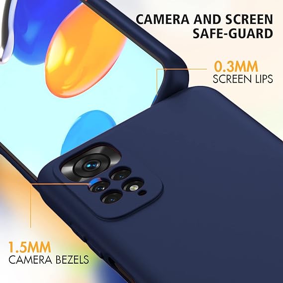 Dark Blue Camera Original Silicone Case for Redmi Note 11 - The Hatke