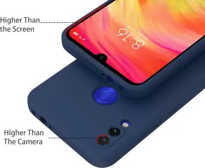 Dark Blue Camera Original Silicone Case for Redmi Note 7 Pro - The Hatke