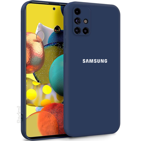 Dark blue Camera Original Silicone Case for Samsung A51 - The Hatke