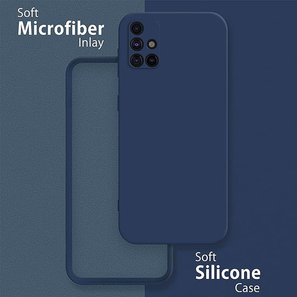 Dark blue Camera Original Silicone Case for Samsung A51 - The Hatke