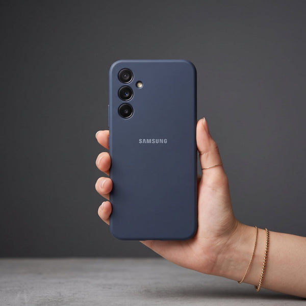 Dark Blue Camera Original Silicone case for Samsung S25 FE - The Hatke
