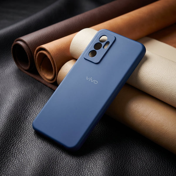 Dark Blue Camera Original Silicone case for Vivo V23e - The Hatke