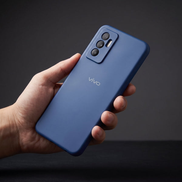 Dark Blue Camera Original Silicone case for Vivo V23e - The Hatke