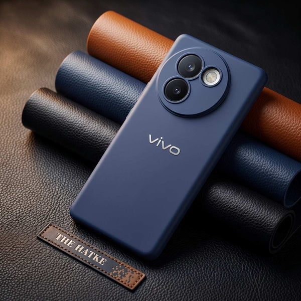 Dark Blue Camera Original Silicone case for Vivo V30E - The Hatke