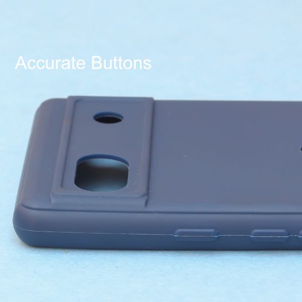 Dark Blue Candy Logo Cut Silicone Case for Google Pixel 6A - The Hatke