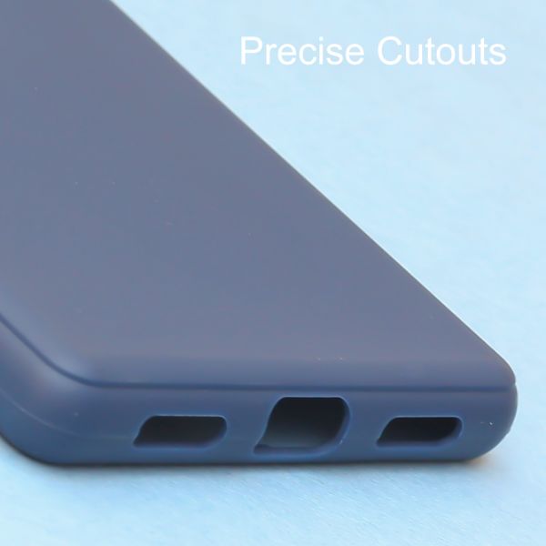 Dark Blue Candy Logo Cut Silicone Case for Google Pixel 6A - The Hatke