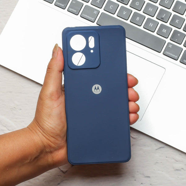 Dark Blue Candy silicone Case for Motorola Edge 40 - The Hatke