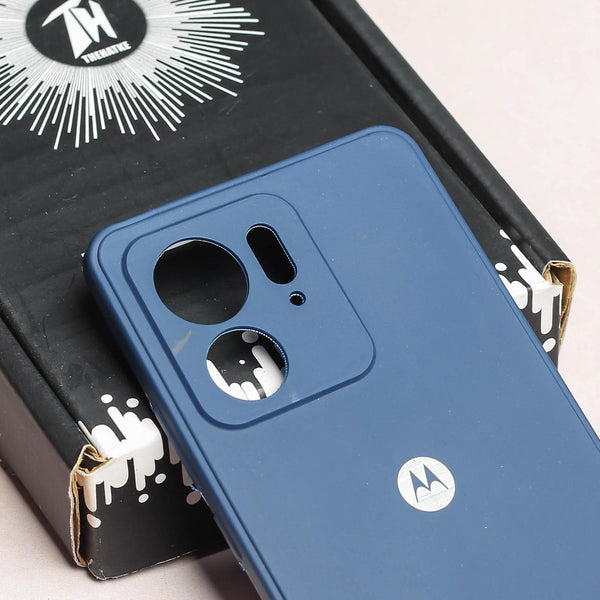 Dark Blue Candy silicone Case for Motorola Edge 40 - The Hatke
