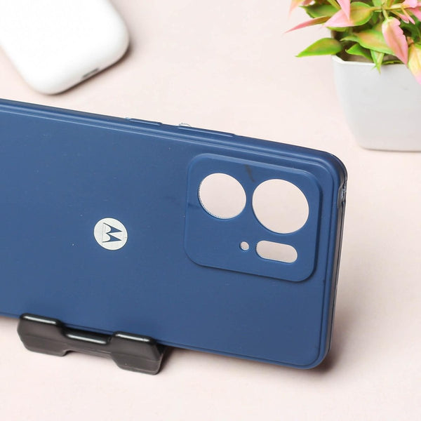 Dark Blue Candy silicone Case for Motorola Edge 40 - The Hatke