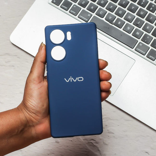 Dark Blue Candy Silicone Case for Vivo V29e - The Hatke
