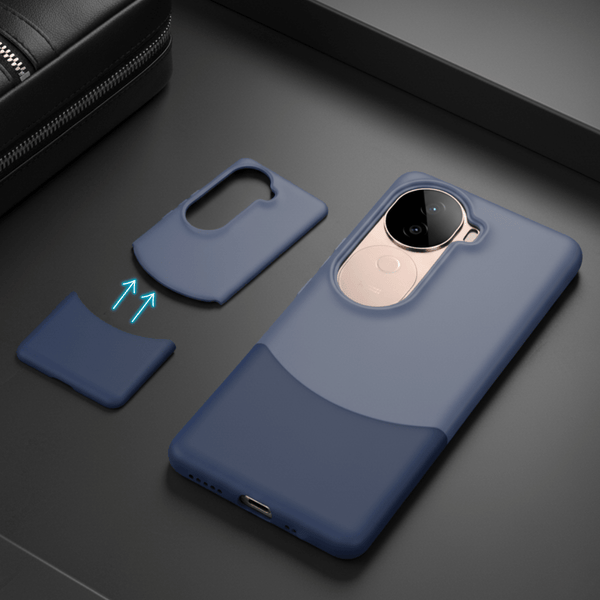 Dark Blue Detach Matte Case for Vivo V40E - The Hatke
