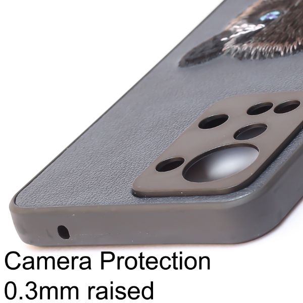 Dark Blue Leather Black Panther Ornamented for Oneplus Nord 2T - The Hatke