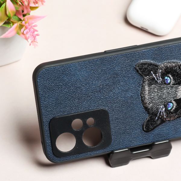 Dark Blue Leather Black Panther Ornamented for Oneplus Nord CE 2 Lite - The Hatke