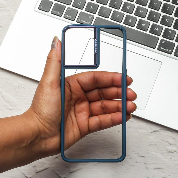 Dark Blue Lifted Transperant Case for Oneplus 10r - The Hatke
