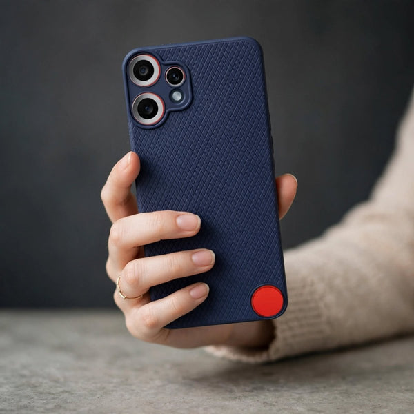 Dark Blue Line Wave Silicone Case for CMF PHONE 2 Pro - The Hatke