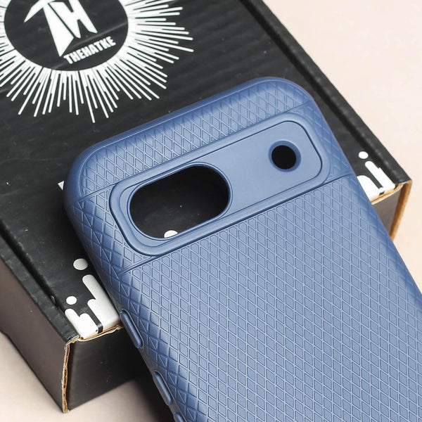 Dark Blue Line Wave Silicone Case for Google Pixel 8 - The Hatke