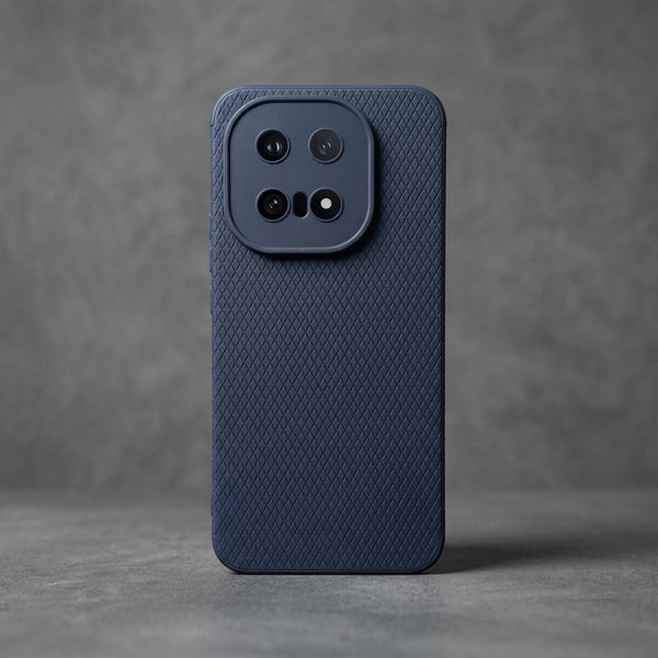 Dark Blue Line Wave Silicone Case for iQOO 15 - The Hatke