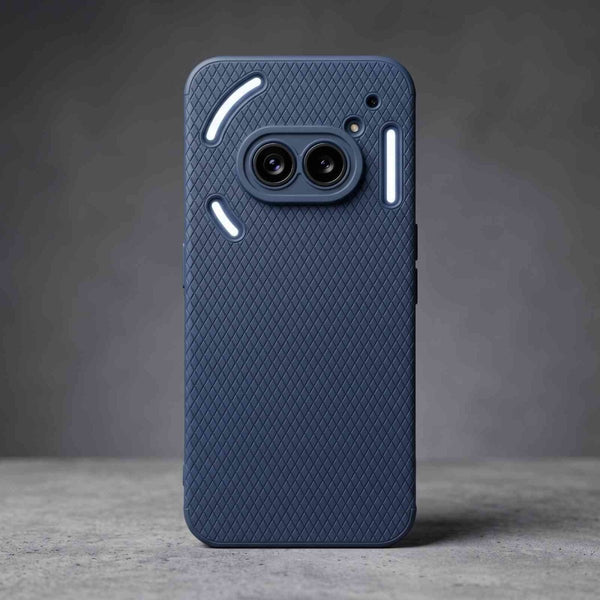 Dark Blue Line Wave Silicone Case for Nothing Phone 2A - The Hatke