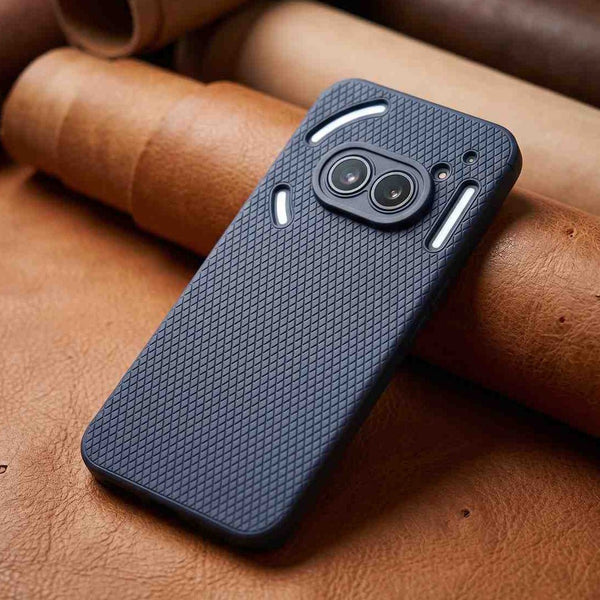 Dark Blue Line Wave Silicone Case for Nothing Phone 2A - The Hatke