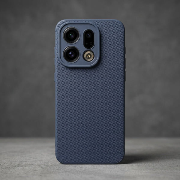Dark Blue Line Wave Silicone Case for Oppo Find X9 - The Hatke