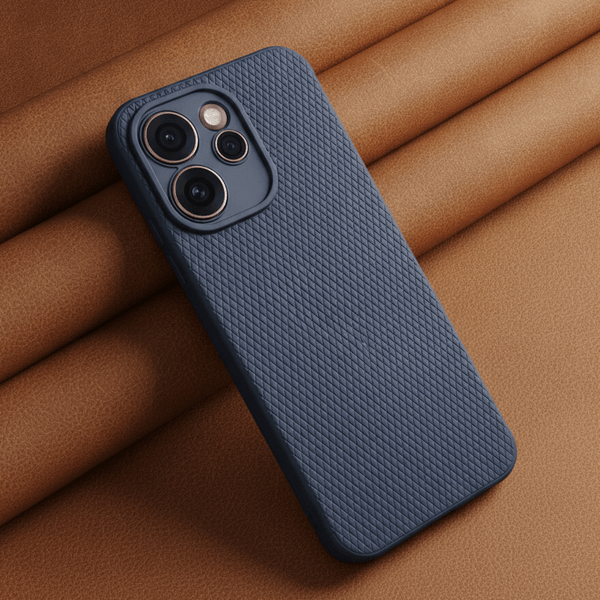 Dark Blue Line Wave Silicone Case for Oppo Reno 15 Pro Mini - The Hatke
