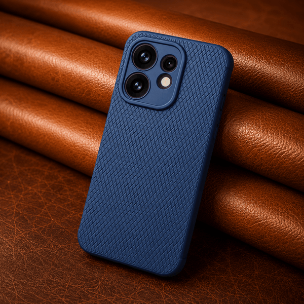 Dark Blue Line Wave Silicone Case for Oppo Reno 16 - The Hatke