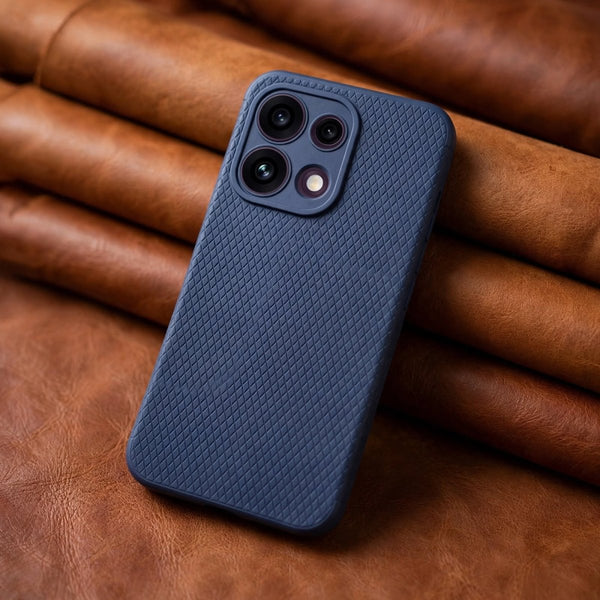 Dark Blue Line Wave Silicone Case for Oppo Reno 16c - The Hatke