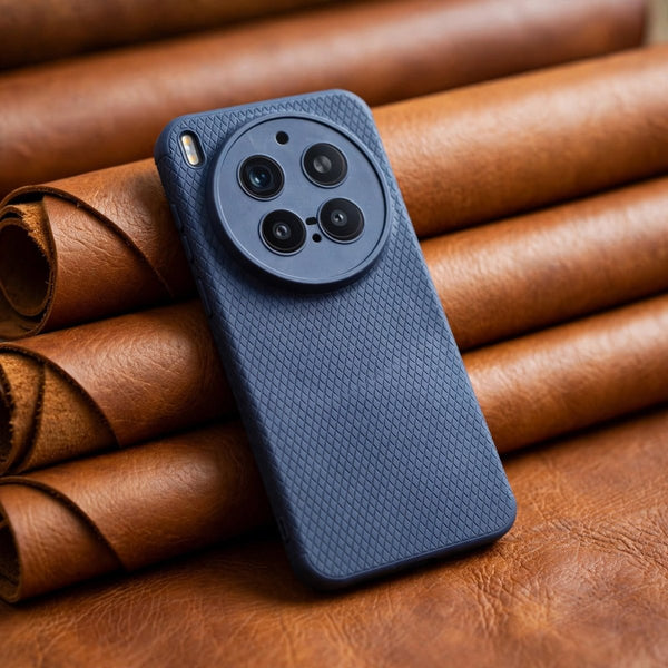 Dark Blue Line Wave Silicone Case for Vivo X300 Pro - The Hatke
